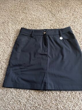 Daily Sports Black A-Line Skort with Heart Logo Waistband. NWOT